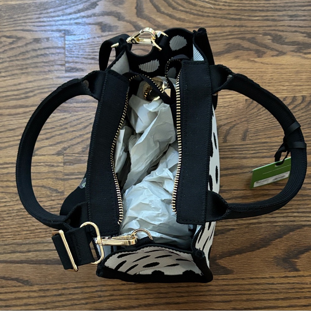 Kate Spade Black & White Polka Dot Top Handle Tote (removable crossbody strap) - Picture 2 of 4